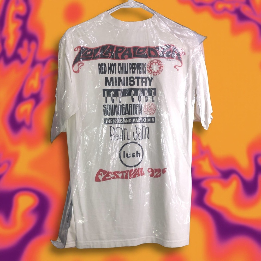 RARE Vtg 1992 Lollapalooza T-Shirt RHCP Pearl Jam Single Stitch - Picture 2 of 7